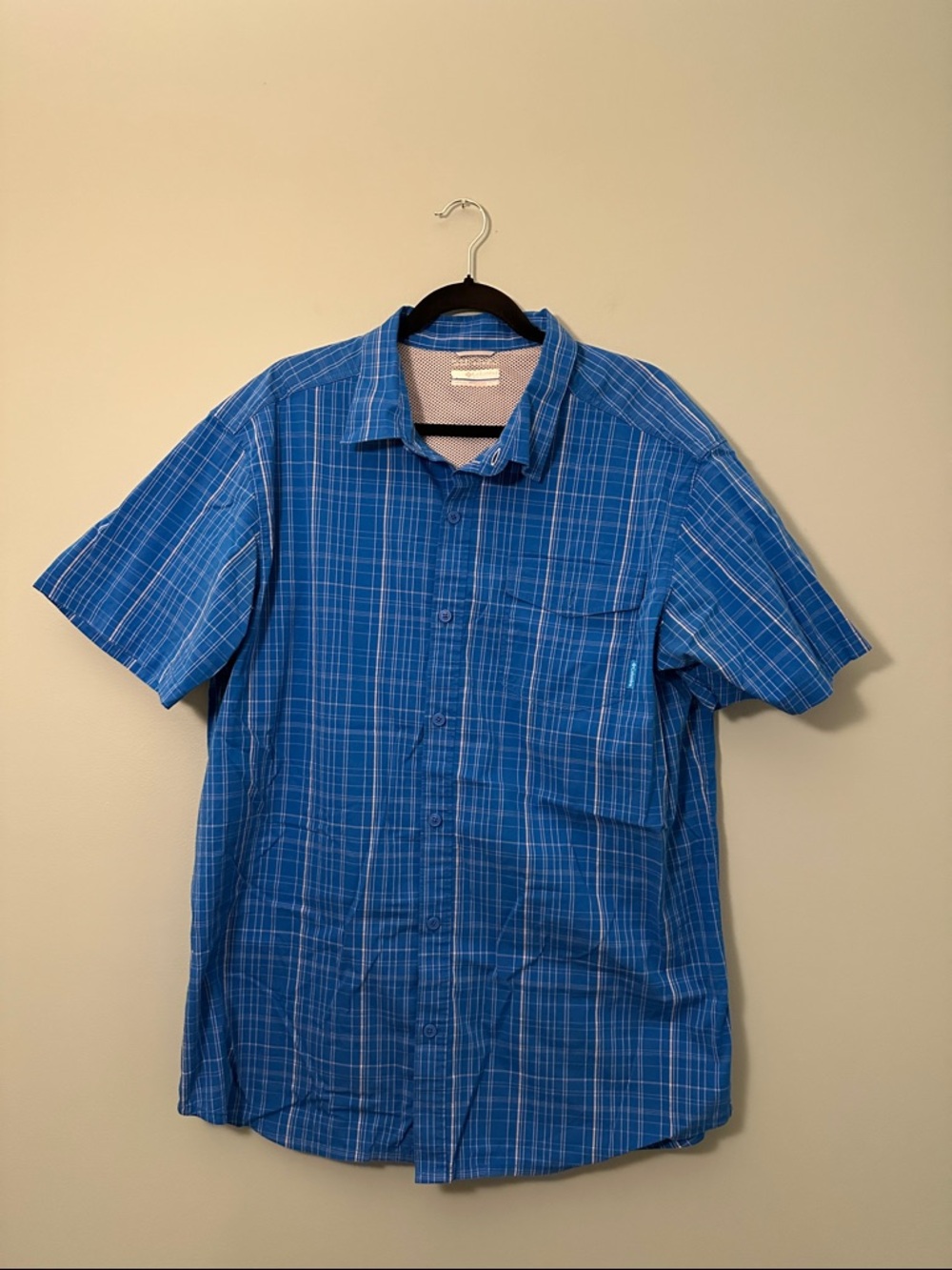Columbia PFG Bahama II Plaid Short-Sleeve Sport Shirt Blue Size XL - Picture 2 of 8
